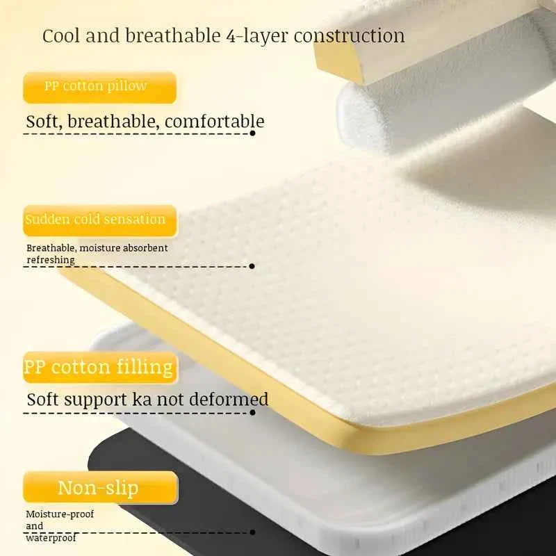 Cooling Pet Sofa Bed – Breathable Ice Silk Dog & Cat Cushion with Backrest Washable Design