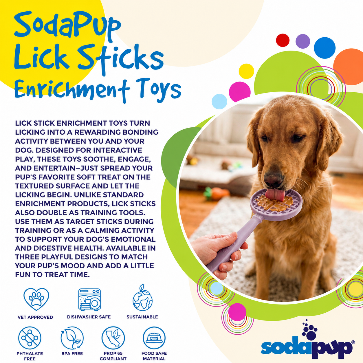 eStick Hand-Held Dog Enrichment Toy - Interactive Lick Stick | USA Made